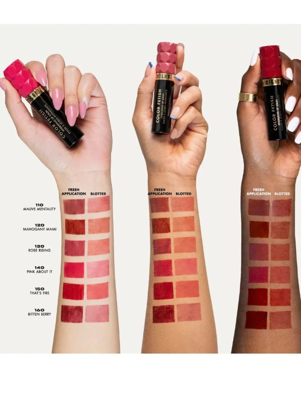 Milani Color Fetish Hydrating Lip Stain Shade Rose Rising Full Size 0.17 Oz NWT